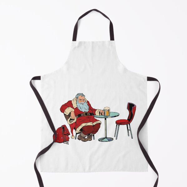 Item preview, Exhausted Santa Claus drinks a beer designed and sold by VerboShop.