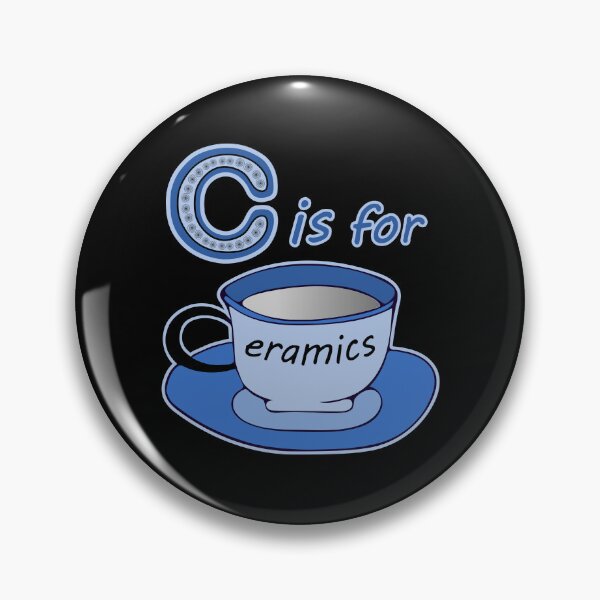 Item preview, Letter C for Ceramics Blue Cup Black Text designed and sold by artfulnotebook.