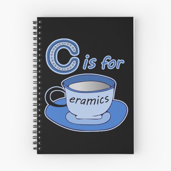 Item preview, Letter C for Ceramics Blue Cup Black Text designed and sold by artfulnotebook.