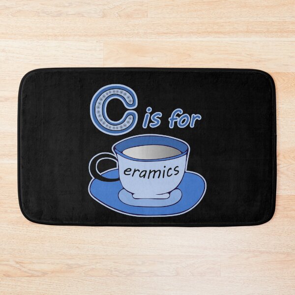 Item preview, Letter C for Ceramics Blue Cup Black Text designed and sold by artfulnotebook.