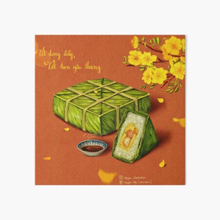 Item preview, Banh Chung, Tet holiday canvas art print/ postcards designed and sold by Nguyen Foodholic.