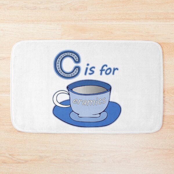 Item preview, Letter C for Ceramics Blue Cup White Text designed and sold by artfulnotebook.