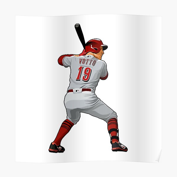 Download Joey Votto Posing With Bat Signed Wallpaper