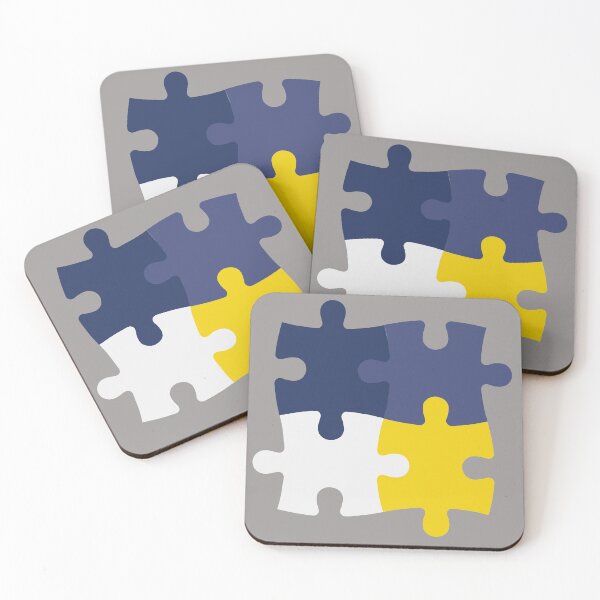 Artikelvorschau, Puzzle weiß, gelb, marineblau und lila entworfen und verkauft von WwsNttb.