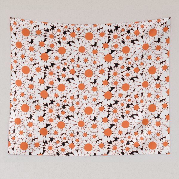 Item preview, Daisies Orange White Flower pattern designed and sold by eviesfashion.