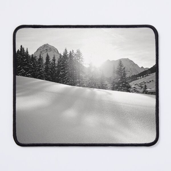 Item preview, Winter Black and White Alps Landscape Mountain Panorama with Sunshine in Austria designed and sold by Angela Cini.