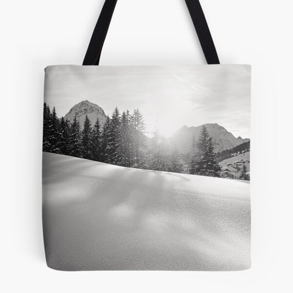 Item preview, Winter Black and White Alps Landscape Mountain Panorama with Sunshine in Austria designed and sold by Angela Cini.