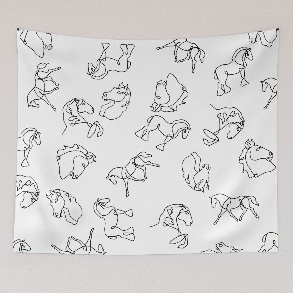 Item preview, Horse line art pattern v1 designed and sold by CrystalTigerArt.