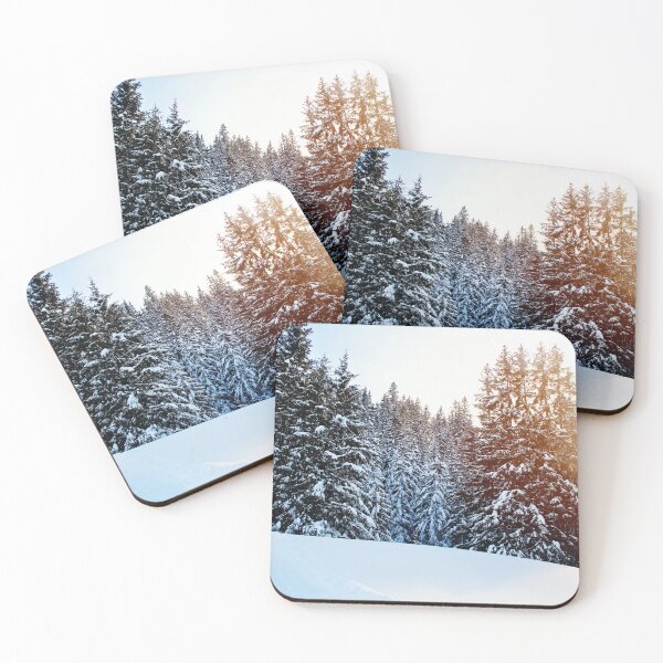 Item preview, Winter Pine Forest at the Mountains with Snow at Sunset designed and sold by Angela Cini.