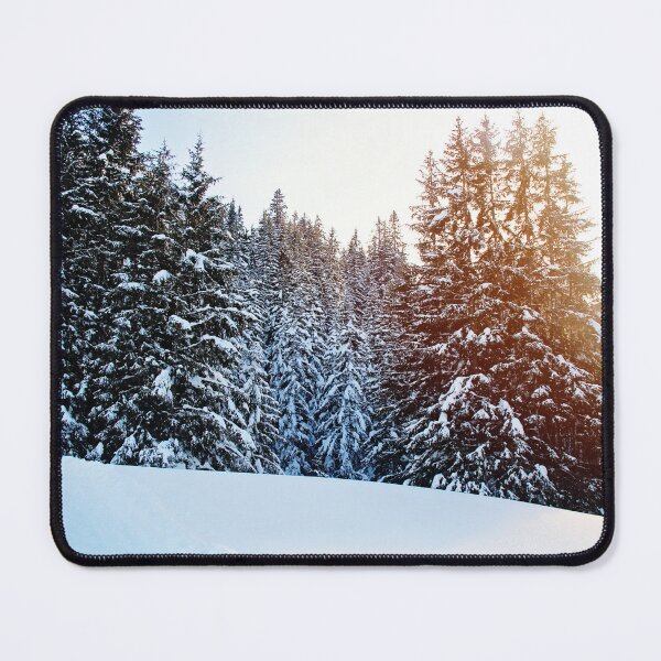 Item preview, Winter Pine Forest at the Mountains with Snow at Sunset designed and sold by Angela Cini.