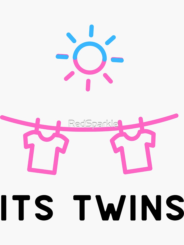 Its Twin Girls - Baby Shower Sticker for Sale by RedSparkle