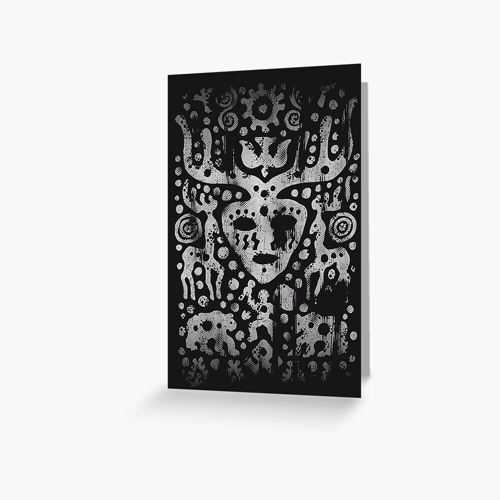 Mask Pagan Celtic Mythology nordic scandinavian Viking Norses Petroglyph deer hunting eroded grunge HD QUALITY ONLINE STORE" Art Print for Sale by iresist | Redbubble