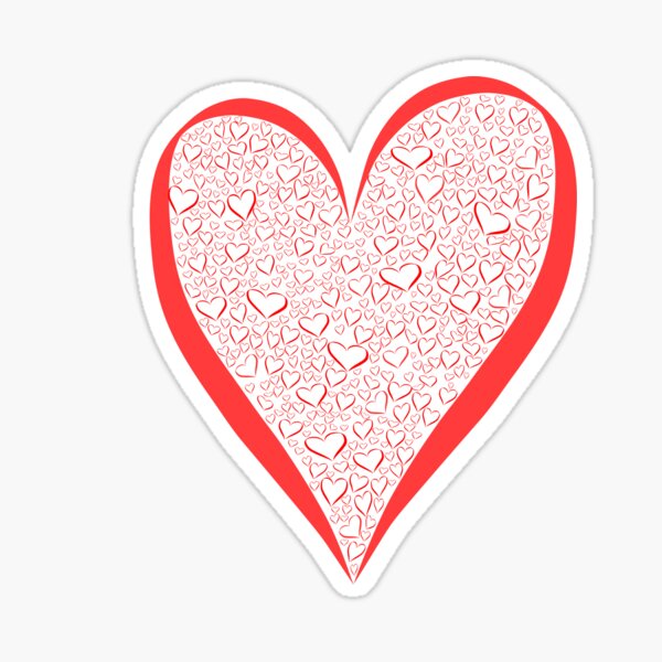 "Red Heart of Hearts" Sticker by margotb70 Redbubble