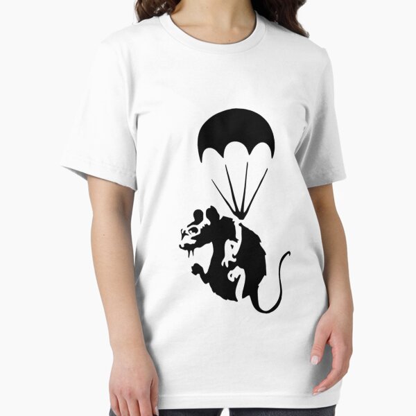 Item preview, Rat de parachutisme Banksy T-shirt essentiel designed and sold by DAVIESDAVIES.