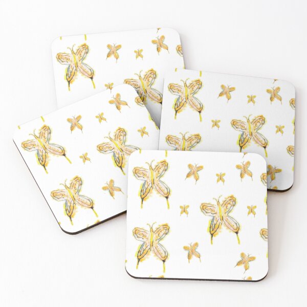 Item preview, Watercolor Mustard Yellow Butterflies Sticker Pack designed and sold by Designs By YL.