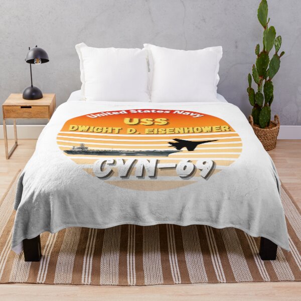 Item preview, Vintage 80's Sunset Navy Aircraft Carrier USS DwightD. Eisenhower Veteran designed and sold by Samsdesignshop.