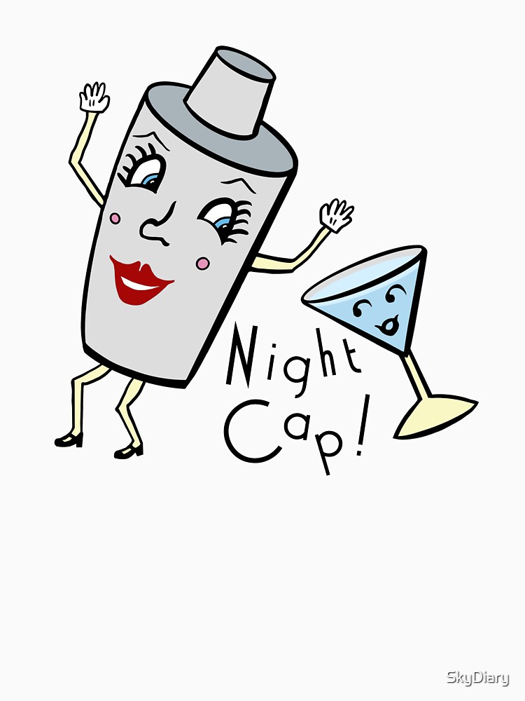 Thumbnail 7 of 7, Classic T-Shirt, Nightcap! Adorable cocktail shaker - martini nightshirt / T-shirt design designed and sold by SkyDiary.