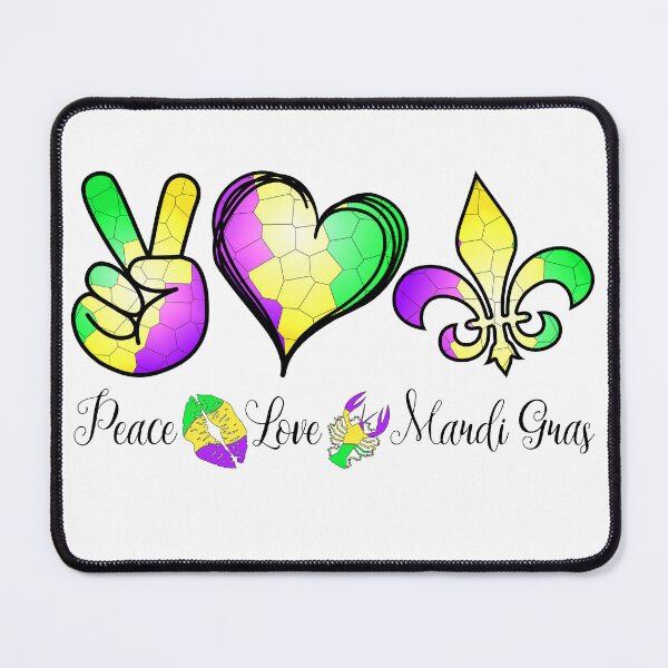 Item preview, Peace Love Mardi Gras designed and sold by The Tilted Flamingo.