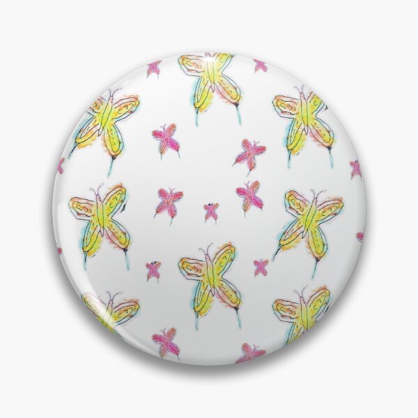 Artikelvorschau, Aquarell rosa und gelbe Schmetterlinge Sticker Pack entworfen und verkauft von Designs By YL.
