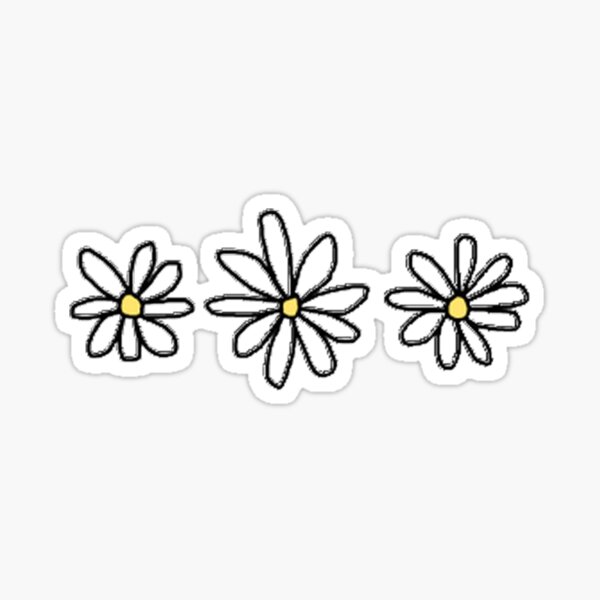 Three Daisy Flowers  Sticker for Sale by dil-emmas