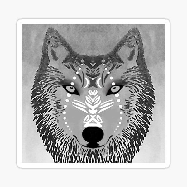 The Wolf (Celtic Art) Grey Sticker