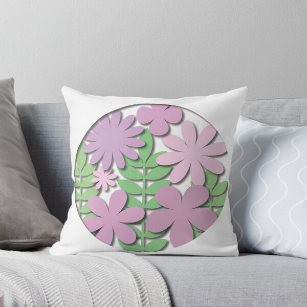Item preview, Paper cutout effect vector illustration of pink colored flowers with green leaves designed and sold by SuvethaSukumar.
