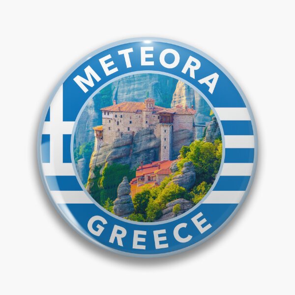 Item preview, Meteora, Greece Round Emblem designed and sold by travelwitheric.