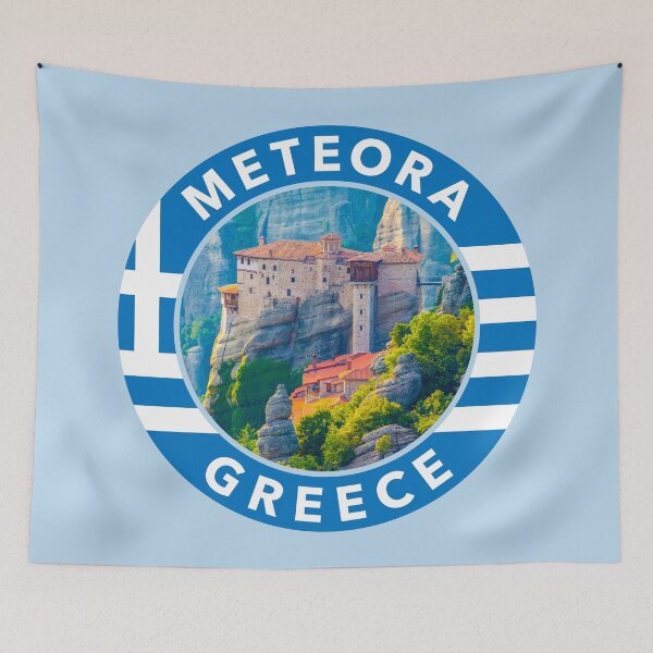 Item preview, Meteora, Greece Round Emblem designed and sold by travelwitheric.
