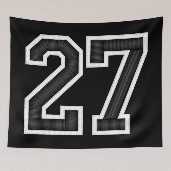 Item preview, 27 Black Jersey Sports Number twenty-seven Football 27 designed and sold by elhefe.