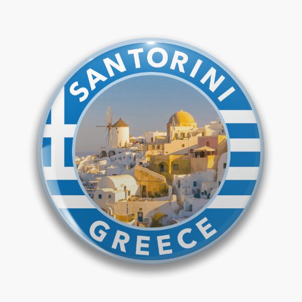 Item preview, Santorini, Greece Round Emblem designed and sold by travelwitheric.