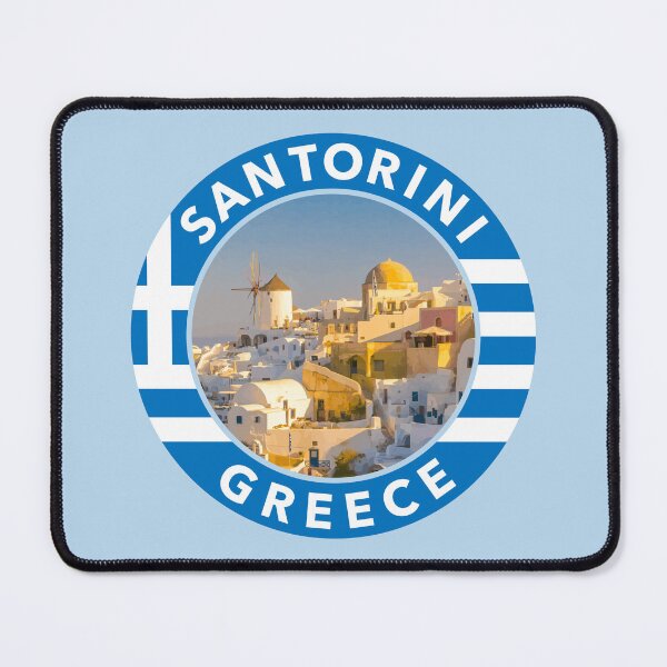 Item preview, Santorini, Greece Round Emblem designed and sold by travelwitheric.