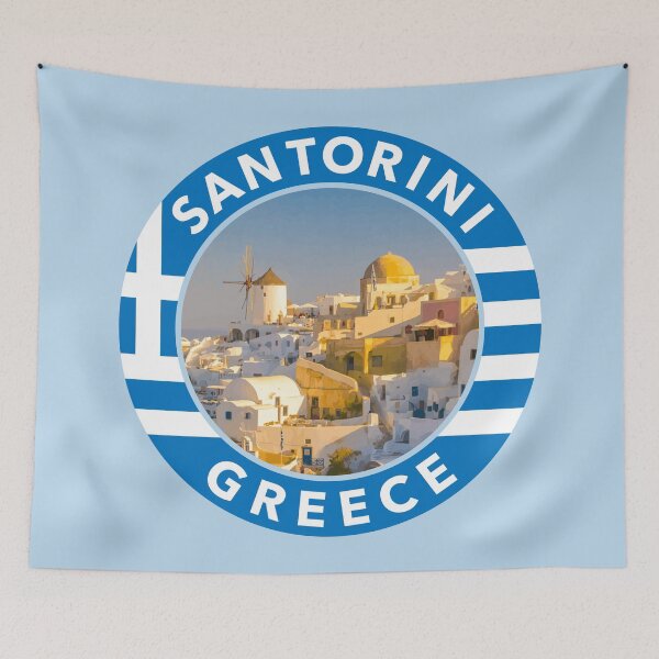 Item preview, Santorini, Greece Round Emblem designed and sold by travelwitheric.