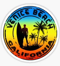 SURFING VENICE BEACH CALIFORNIA SURF BEACH VACATION PALM TREE Sticker