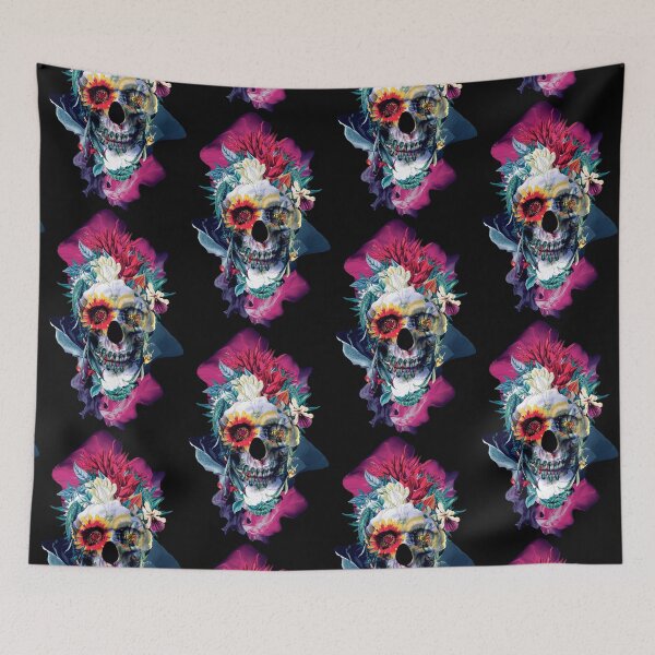 Item preview, Floral Skull Blue designed and sold by RIZA PEKER.