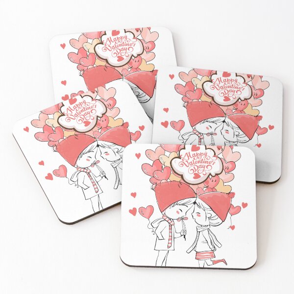 Item preview, Happy Valentine's Day Red Glitters Heart Decor Cute Couple designed and sold by Capiral Bucketlist.