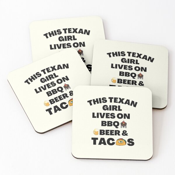 Item preview, This Texan Girl Lives On BBQ, Beer And Tacos - Funny Girl Quotes | Funny Food Sayings designed and sold by Delandor.
