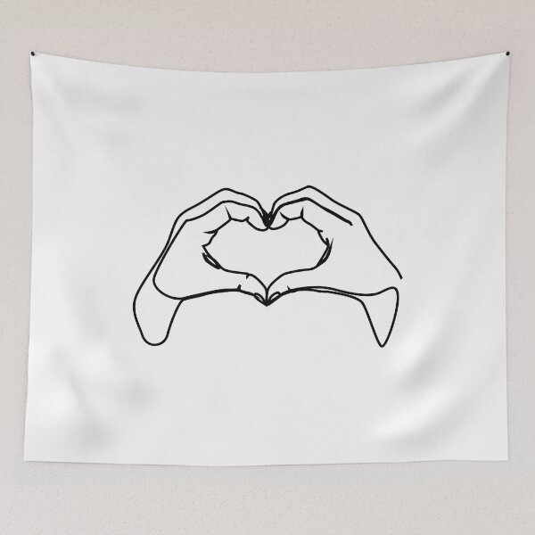 Item preview, Hand heart line art drawing  designed and sold by LineArtDrawing.