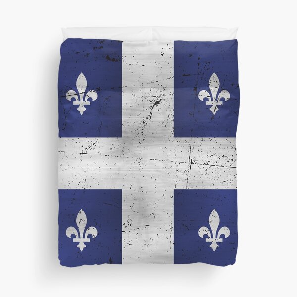 Quebec flag grunge style Drapeau Patriote du Québec HD HIGH QUALITY ONLINE STORE Duvet Cover