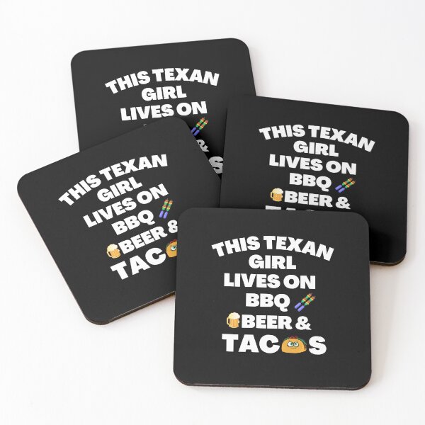 Item preview, This Texan Girl Lives On BBQ, Beer And Tacos - Funny Food Quotes | Funny Girl Sayings designed and sold by Delandor.