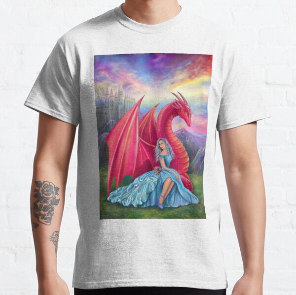 Red Dragon and Princess Classic T-Shirt