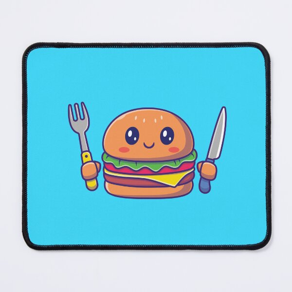 Item preview, Cute Burger Holding Knife & Fork designed and sold by Creativenetic.