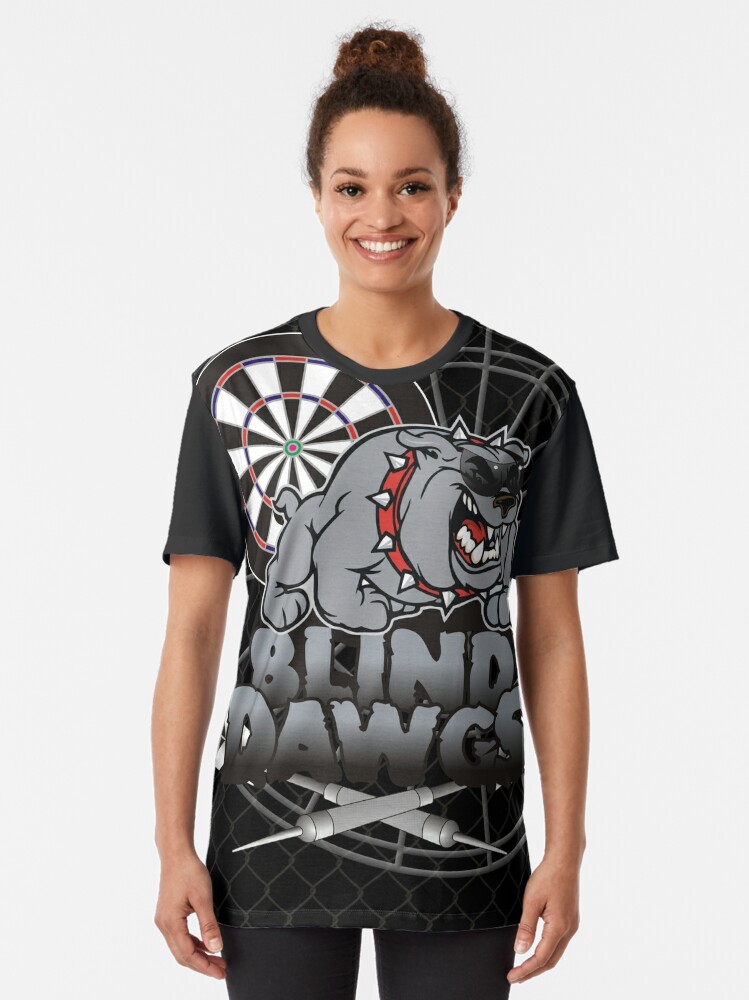 Thumbnail 2 of 5, Graphic T-Shirt, Blind Dawgs Darts Shirt designed and sold by mydartshirts.