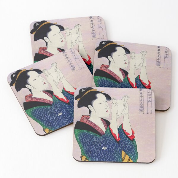 Item preview, Traditional Japanese Woman reading a scroll - Ukiyo-e Illustration designed and sold by FrostMintStudio.