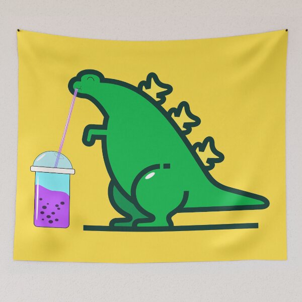 Item preview, Green Boba Dino with matcha boba designed and sold by ABHI-ART.