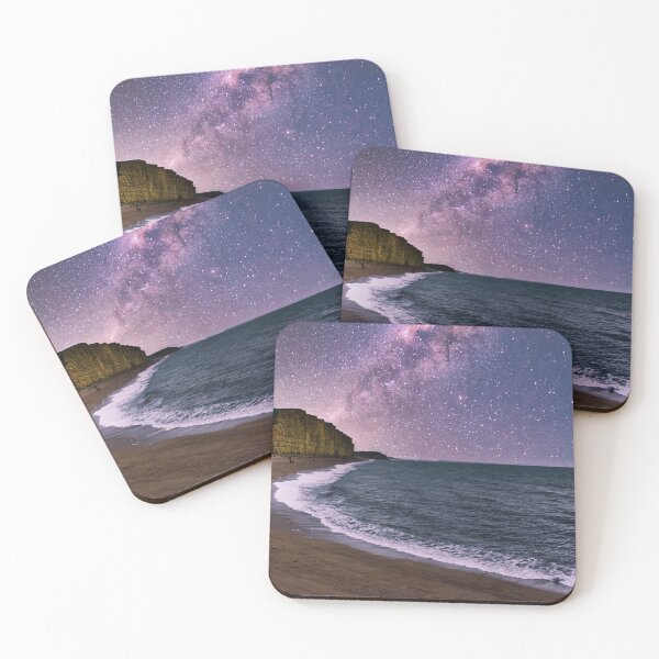 Item preview, West Bay Beach and Cliffs under the milky way  designed and sold by Ann Biddlecombe.