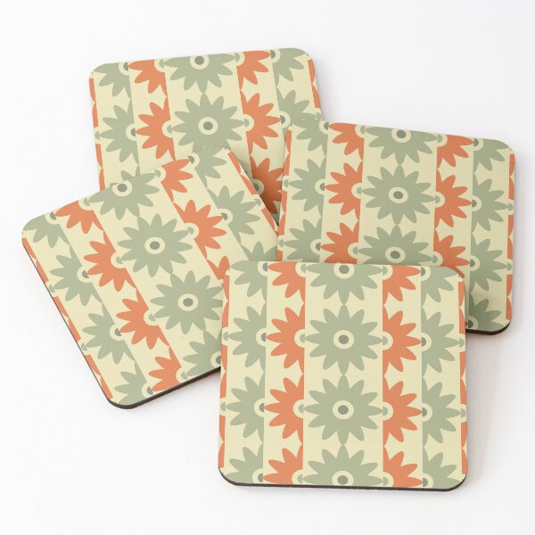 Item preview, Blomma, Bold Vintage 60s Flower Pattern in Retro Color Style designed and sold by BesanoStyle.