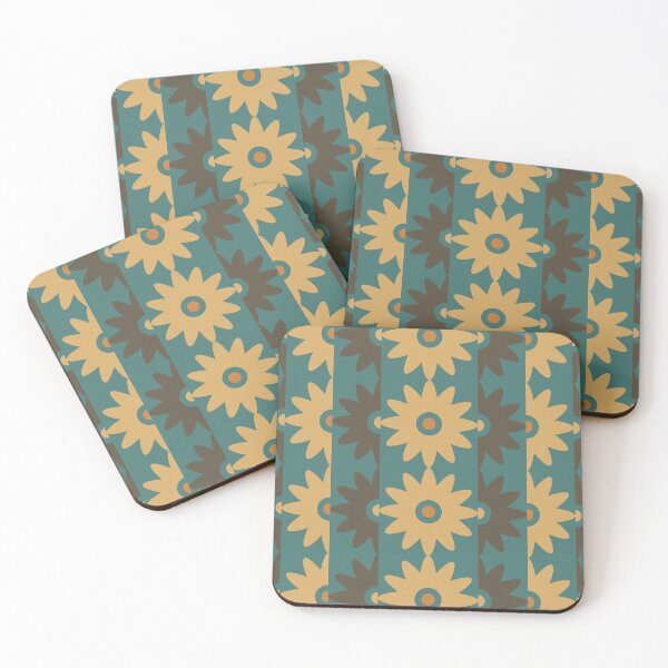 Item preview, Blomma, Bold Vintage 60s Flower Pattern in Retro Color Style designed and sold by BesanoStyle.