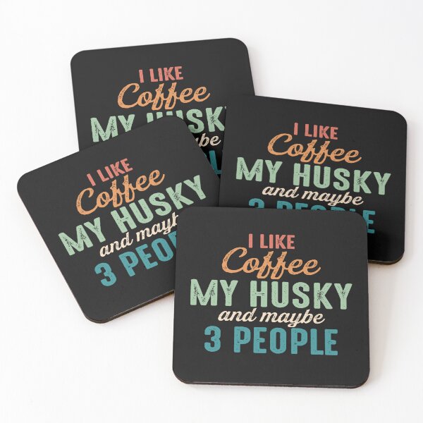 Item preview, I Like Coffee My Husky and Maybe 3 People Vintage Siberian Husky Dog Owner Funny Gift designed and sold by alenaz.