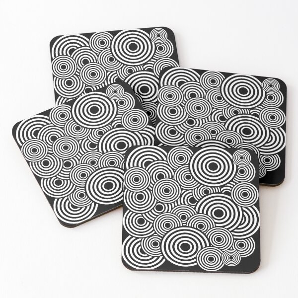 Item preview, monochrome pop art circle pattern designed and sold by pauloneill-art.