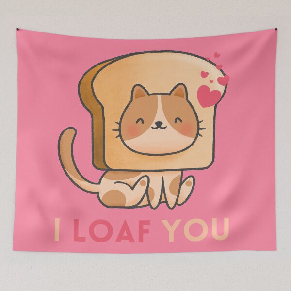 Item preview, I Loaf You Cute Cat with Bread  designed and sold by quinellie.